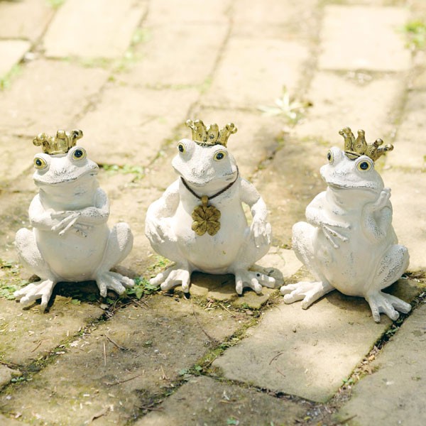 ガーデンオーナメント カエル 3個セット 置物 ガーデニング