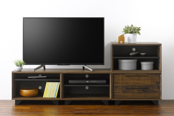 AVラック テレビボード 引出し付 分割式 インダストリアル調 幅115cm