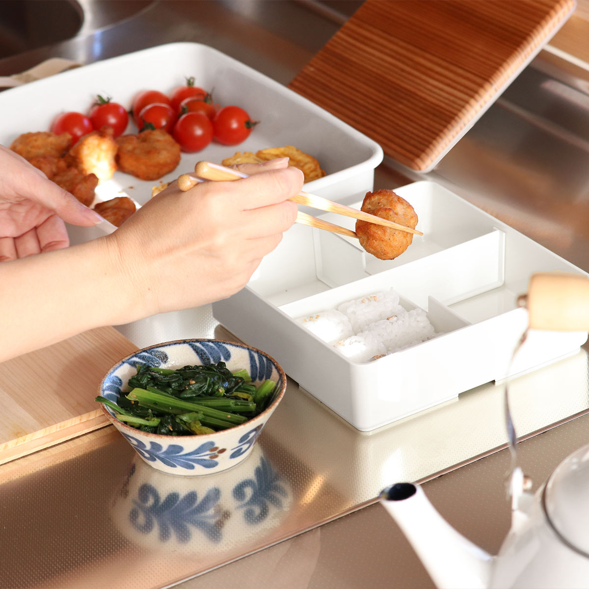 三好製作所 弁当箱 1段 1100ml 木蓋 松花堂 （ 重箱 お弁当箱 ランチ