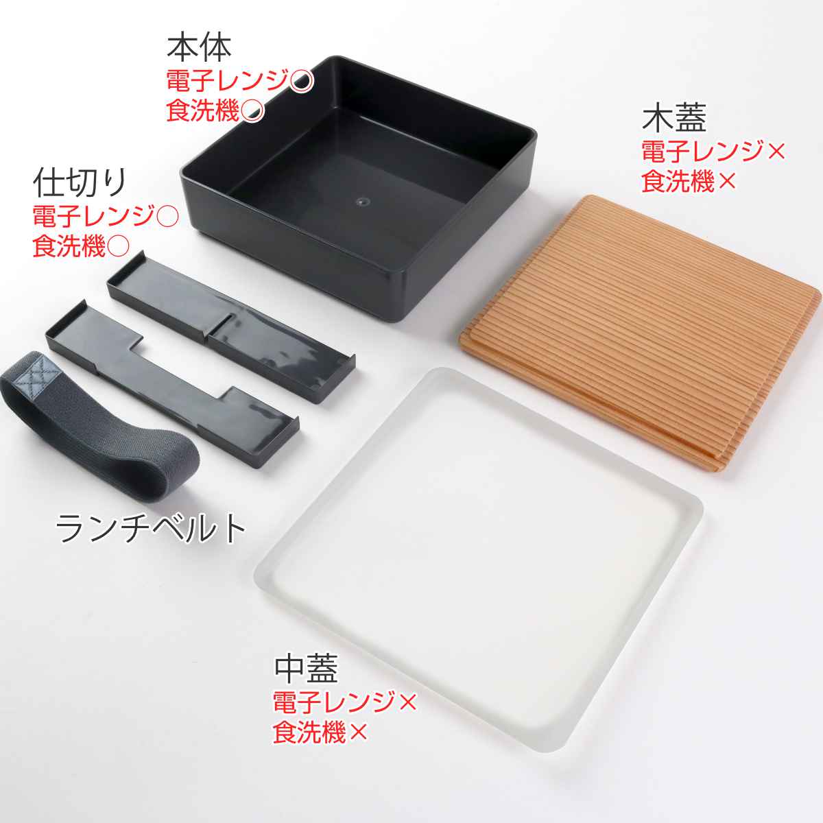 【新品】松花堂弁当箱 食器付き １箱☓3 三好製作所 弁当箱 1段 1100ml 木蓋 松花堂 （ 重箱 お弁当箱 ランチ