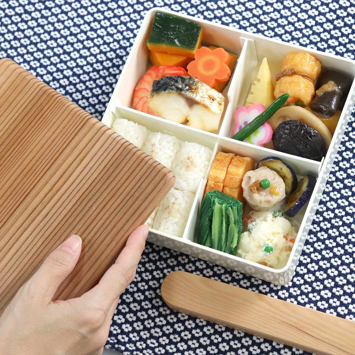 三好製作所 弁当箱 1段 1100ml 木蓋 松花堂 （ 重箱 お弁当箱 ランチ