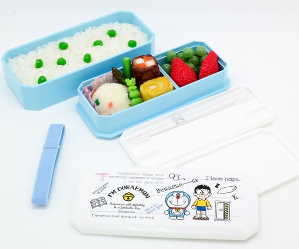 ドラえもん　お弁当箱　おはしセット お弁当箱 2段 松花堂弁当箱 箸付き ドラえもん 600ml （ 子供 食洗機