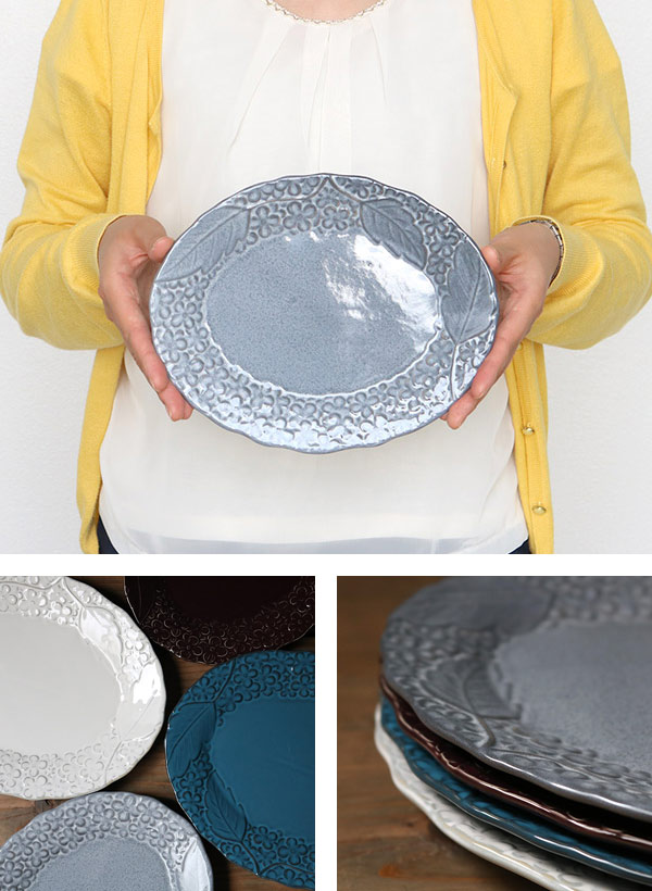 プレート 25cm オーバル リアン 磁器 食器 日本製 （ 電子レンジ対応