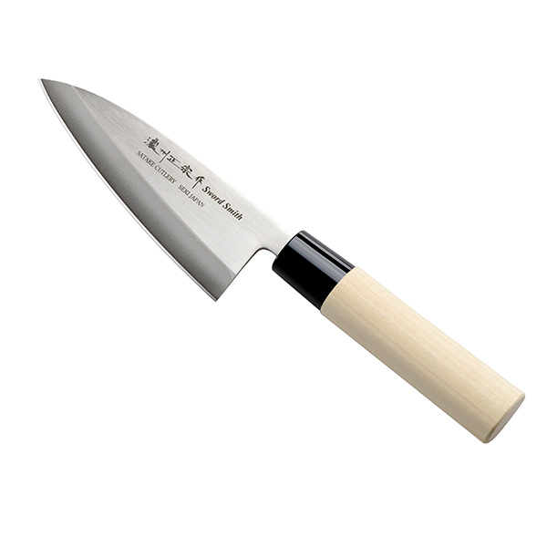出刃包丁 13.5cm 濃州正宗 日本製 ステンレス 白木柄 （ 出刃 包丁 魚