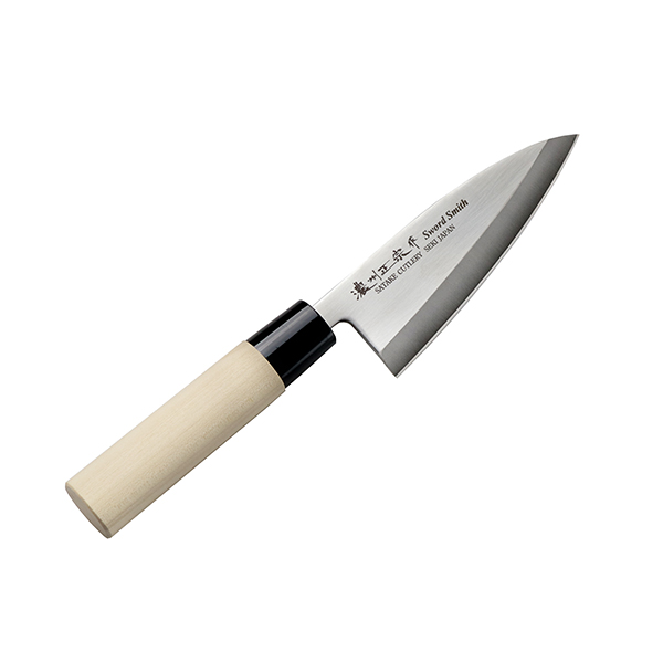 出刃包丁 13.5cm 濃州正宗 日本製 ステンレス 白木柄 （ 出刃 包丁 魚