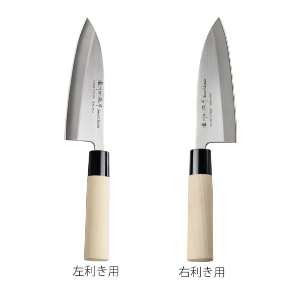 出刃包丁 18cm 濃州正宗 日本製 ステンレス 白木柄 （ 出刃 包丁 魚