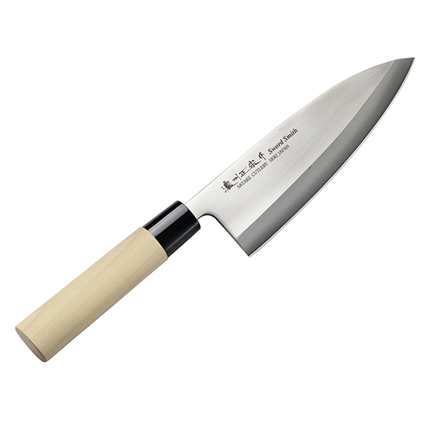 出刃包丁 18cm 濃州正宗 日本製 ステンレス 白木柄 （ 出刃 包丁 魚