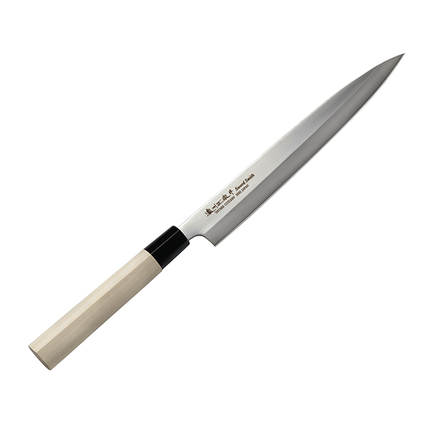 刺身包丁 24cm 濃州正宗 日本製 ステンレス 白木柄 （ 刺身 包丁 柳刃