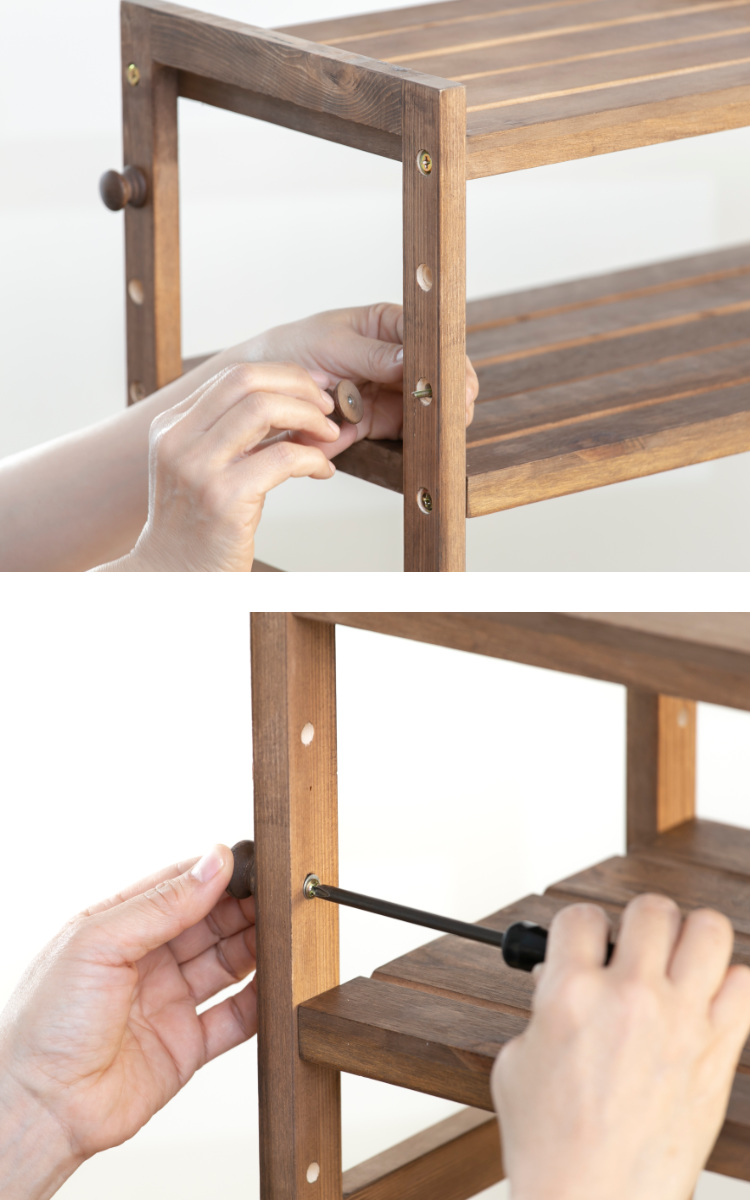 シューズラック 4段 木製 オープンラック 幅60cm （ 靴 収納棚 玄関