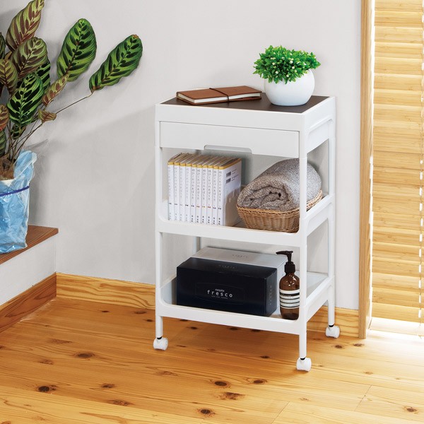 【新品】天然木 キッチンワゴン 対面　コンパクト　アウトレット 312033-3.jpg