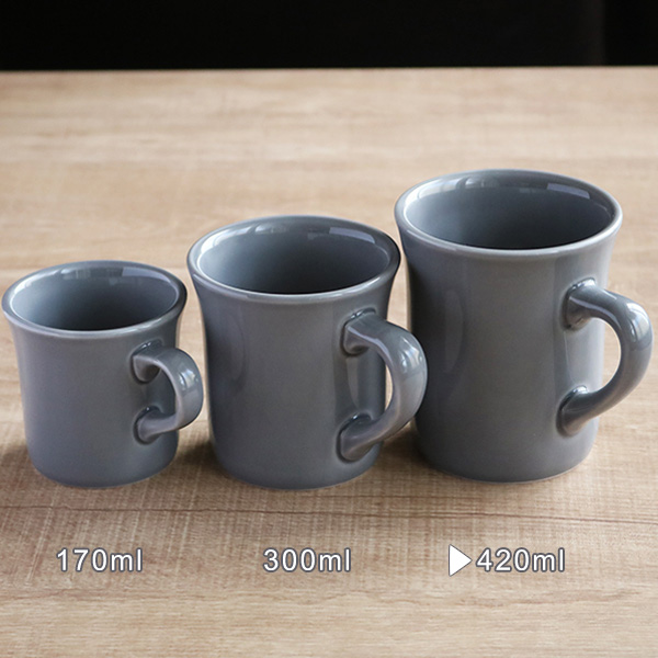 マグカップ 420ml L Cozyマグ 陶器 日本製 ネイビー （ 電子レンジ対応
