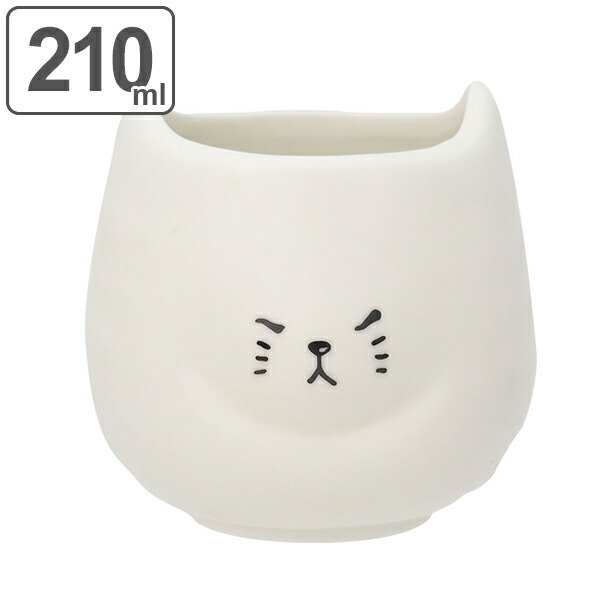 湯呑み 210ml ふてぶてしい猫 ぶちねこ 磁器製 かわいい （ 電子レンジ 