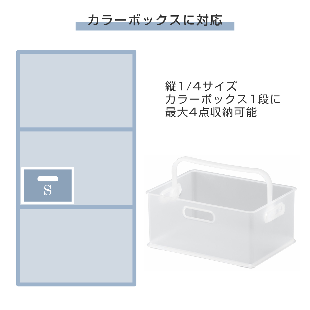 SANKA（サンカ） 収納ボックス 持ち手付き 収納ケース squ+ イン