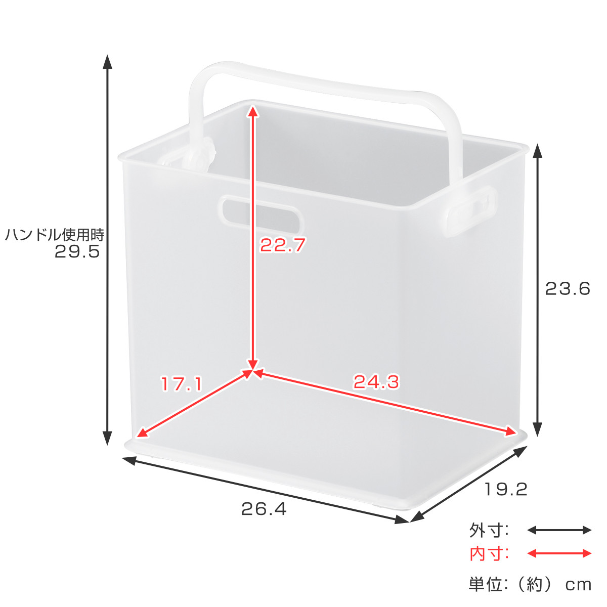 SANKA（サンカ） 収納ボックス 持ち手付き 収納ケース squ+ イン