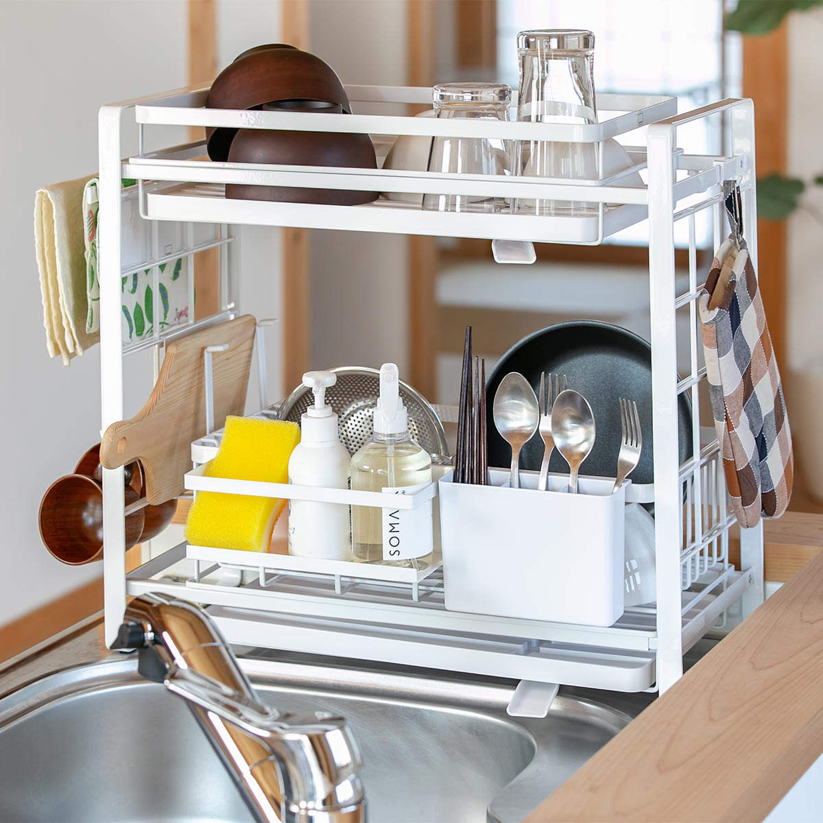 tower 山崎実業 シンク上伸縮システムラック タワー （ 4903208043601