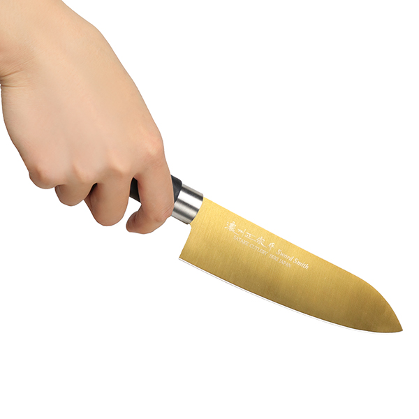 三徳包丁 17cm チタンコーティング 濃州正宗 日本製 （ 料理包丁 万能