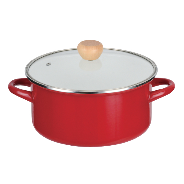 パール金属 両手鍋 22cm IH対応 ホーロー 蓋付き アミュレット （ ガス