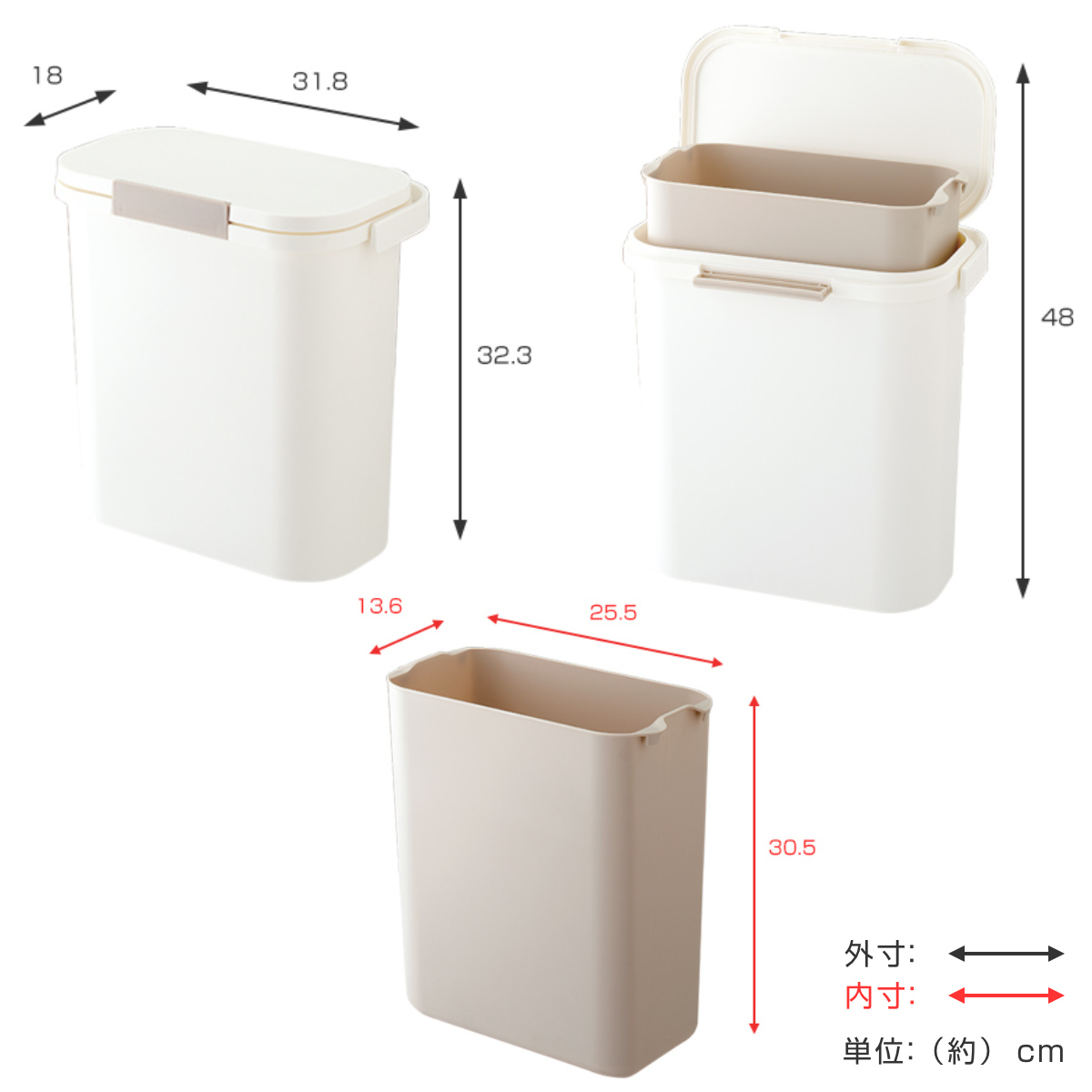 ゴミ箱 運べる防臭ペール 10L パッキン付き...の詳細画像2