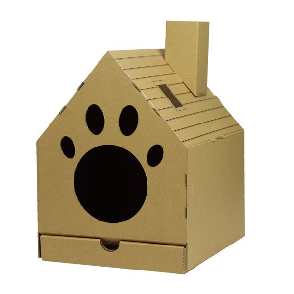 キャットハウス 家型 デコシール付き （ ペットハウス 猫ハウス