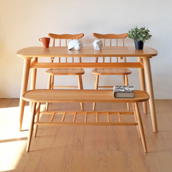 ダイニングベンチ 背なし 天然木 アルダー材 NORN 幅100cm
