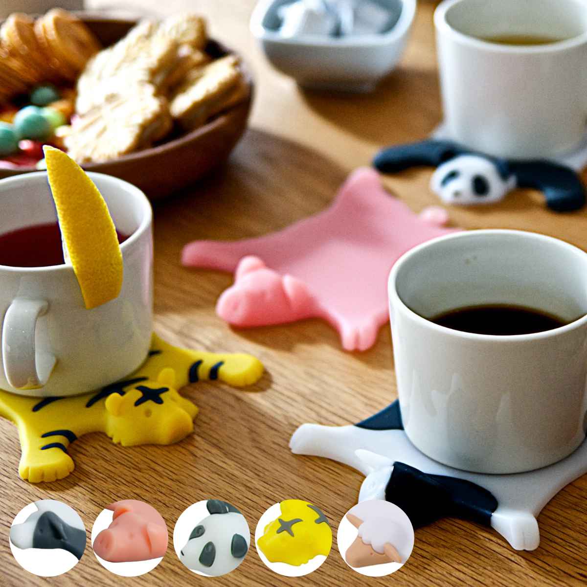 biite コースター 動物 おしゃれ シリコン アニマルラグコースター