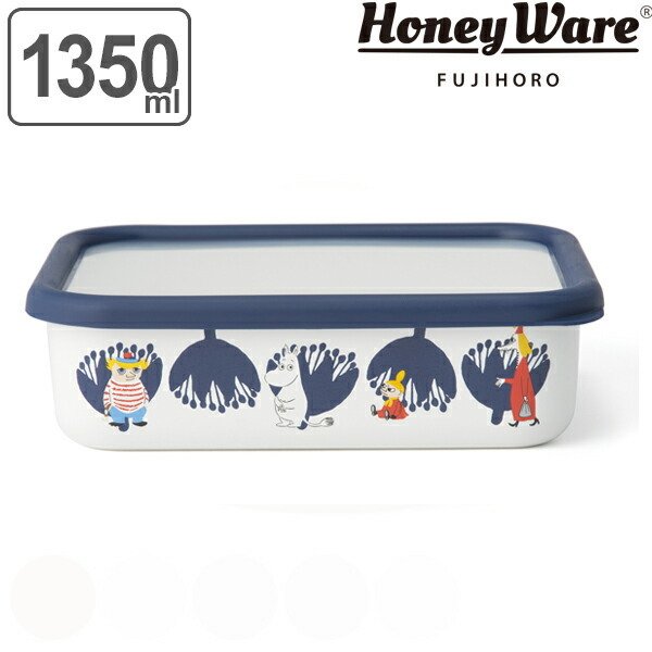 MOOMIN（ムーミン） 保存容器 ホーロー製 740ml Mサイズ 浅型角容器