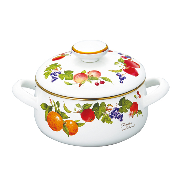 富士ホーロー 両手鍋 18cm IH対応 ホーロー製 フルータスコレクション