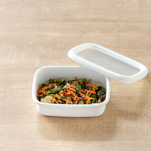 富士ホーロー 保存容器 ホーロー製 420ml 角型 浅型角容器 S Konte