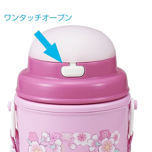 水筒 プラスチック ストロー 軽量 ハローキティ サクラ 450ml 子供