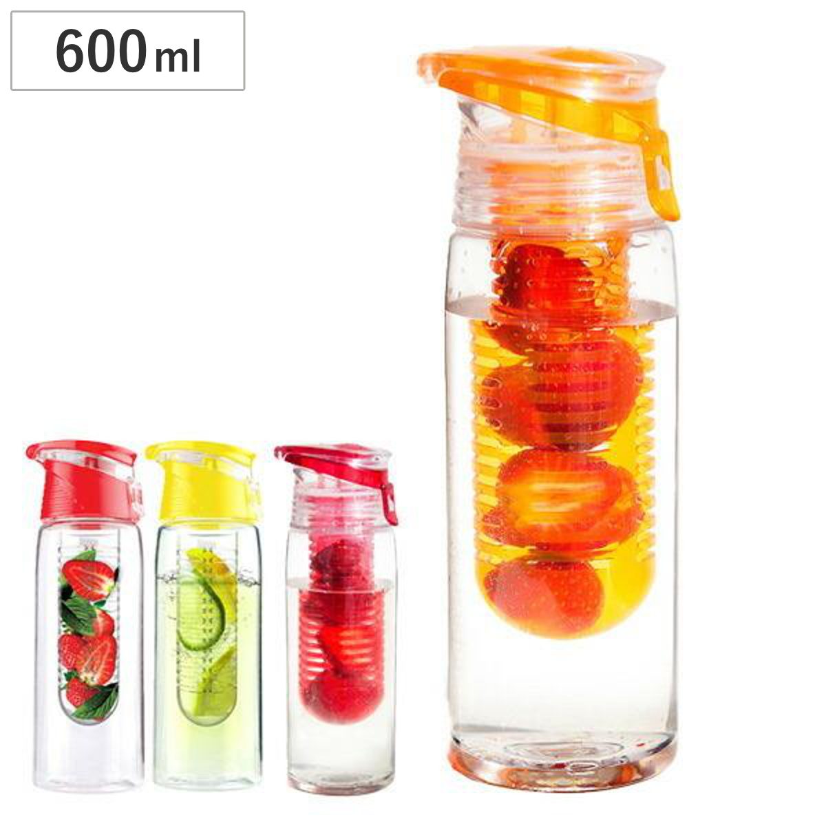 水筒 マグボトル クリアボトル 600ml ウォーターボトル ボトル レッド