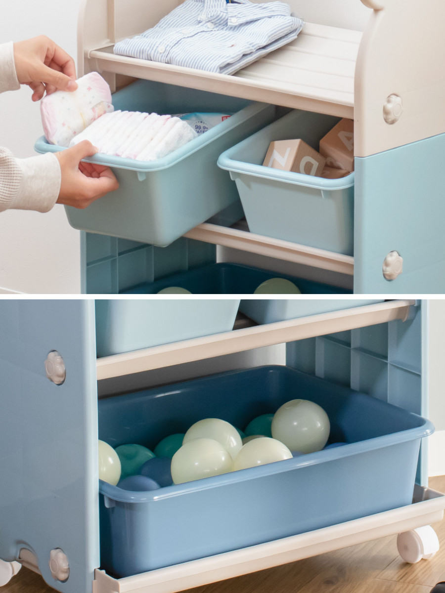 錦化成 おもちゃ 収納 ラック ミッキーマウス トイステーション