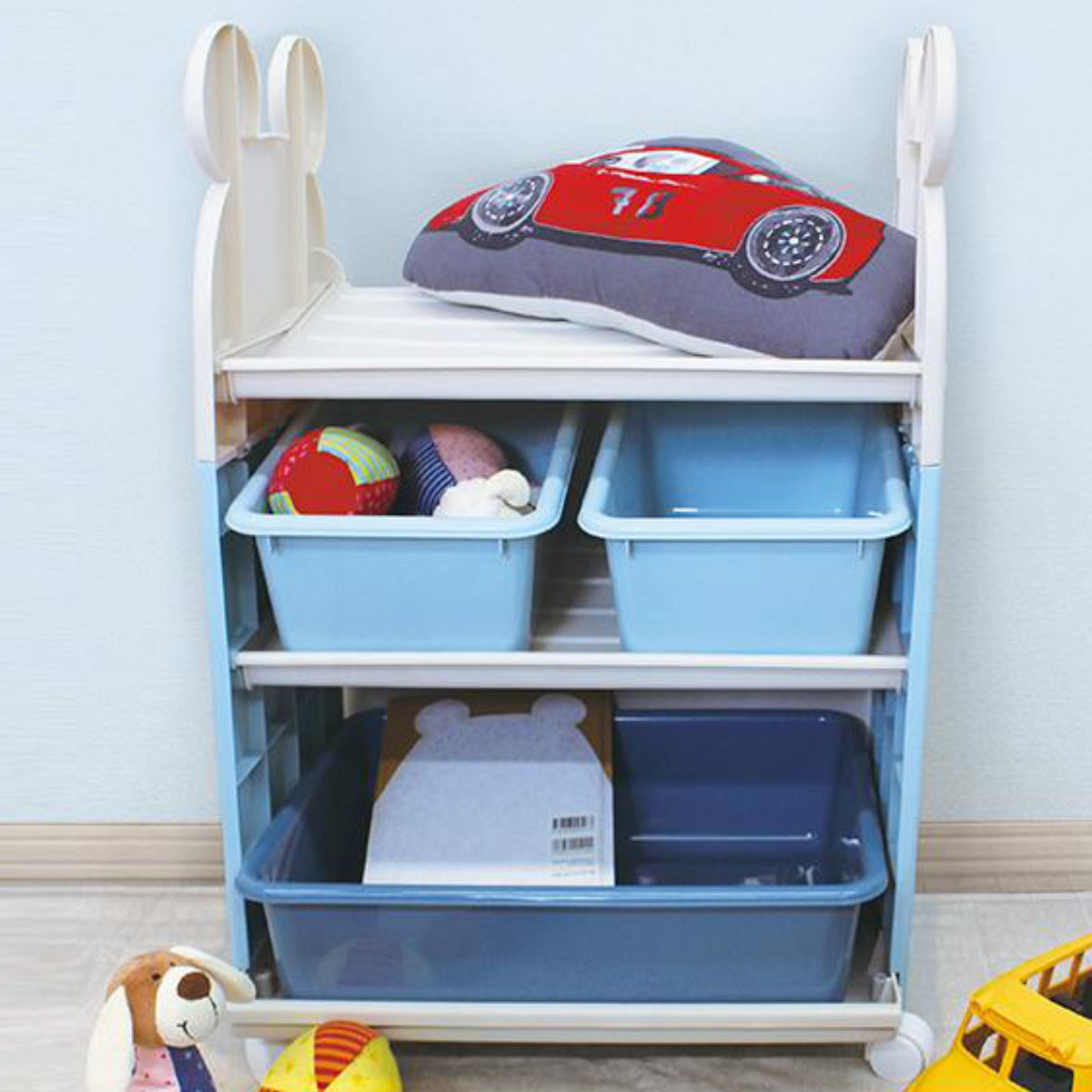 錦化成 おもちゃ 収納 ラック ミッキーマウス トイステーション