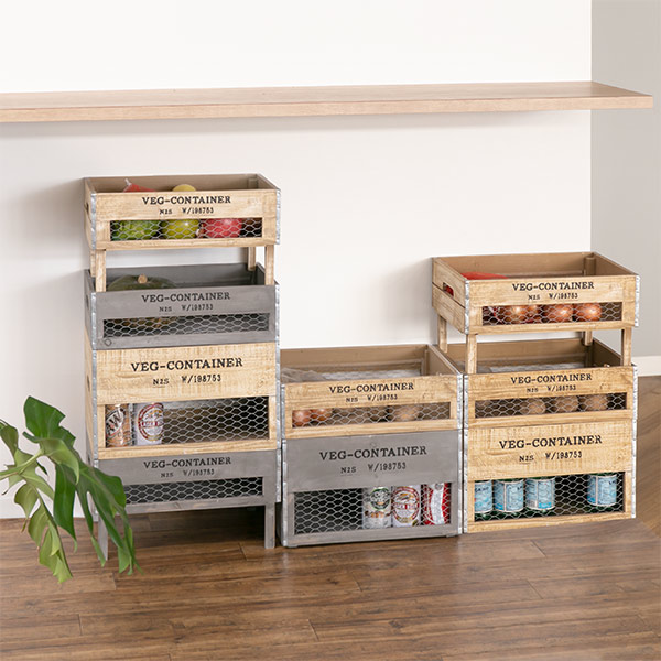 HABITER（アビテ） 収納ボックス ベジウッド ボックス L コンテナ 木製