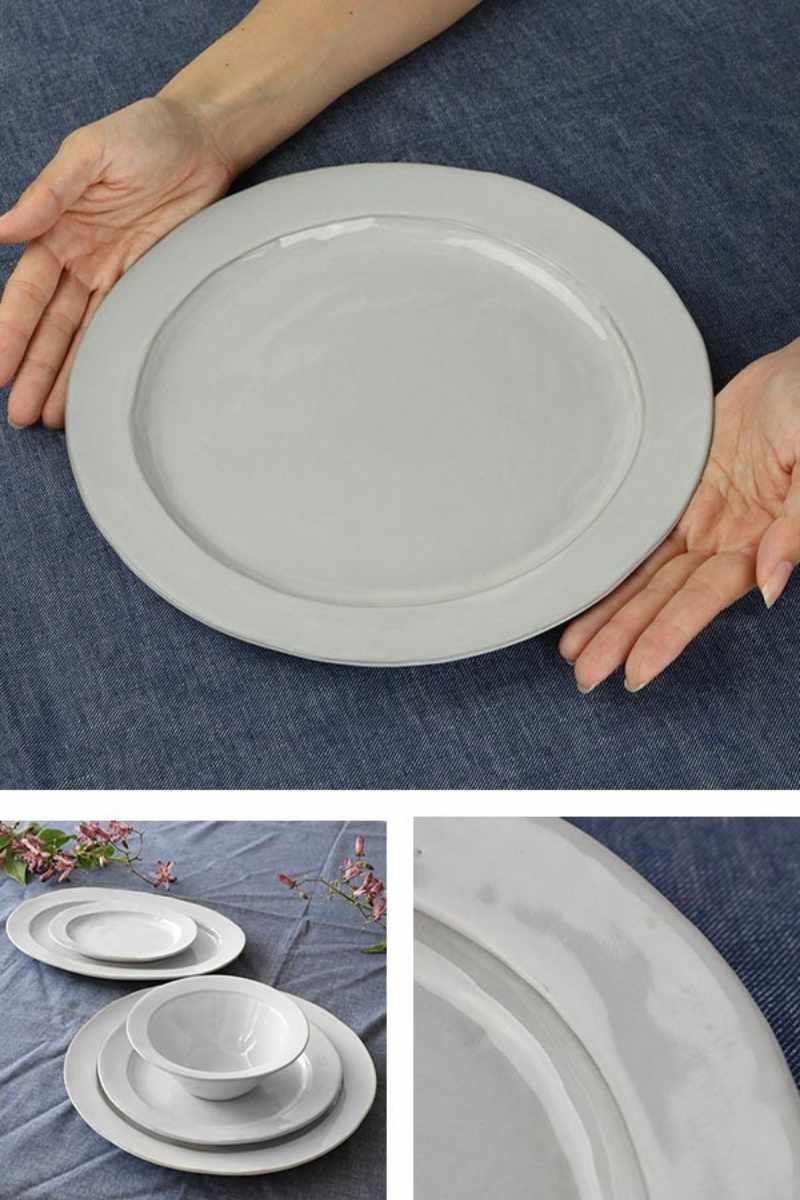 プレート 26cm リム Calin 皿 洋食器 陶器 日本製 同色3枚セット （ お