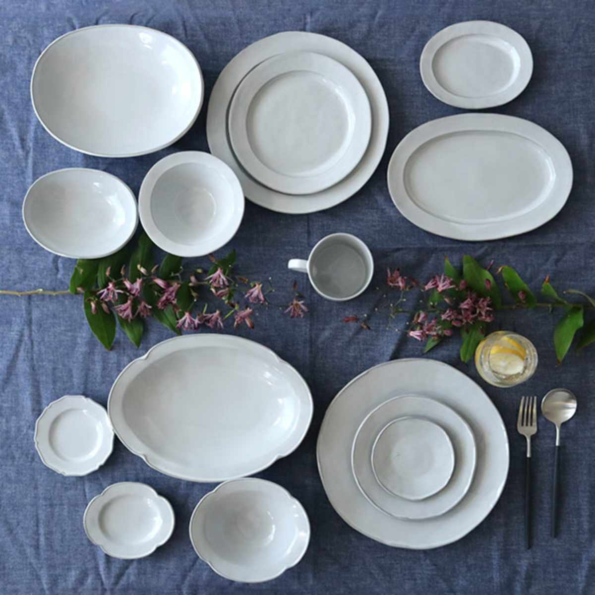 プレート 20cm リム Calin 皿 洋食器 陶器 日本製 同色3枚セット