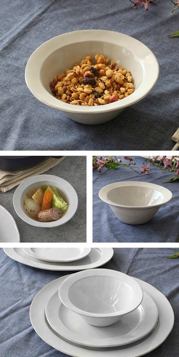 ボウル 14cm リム Calin 皿 洋食器 陶器 日本製 （ スープ皿 電子