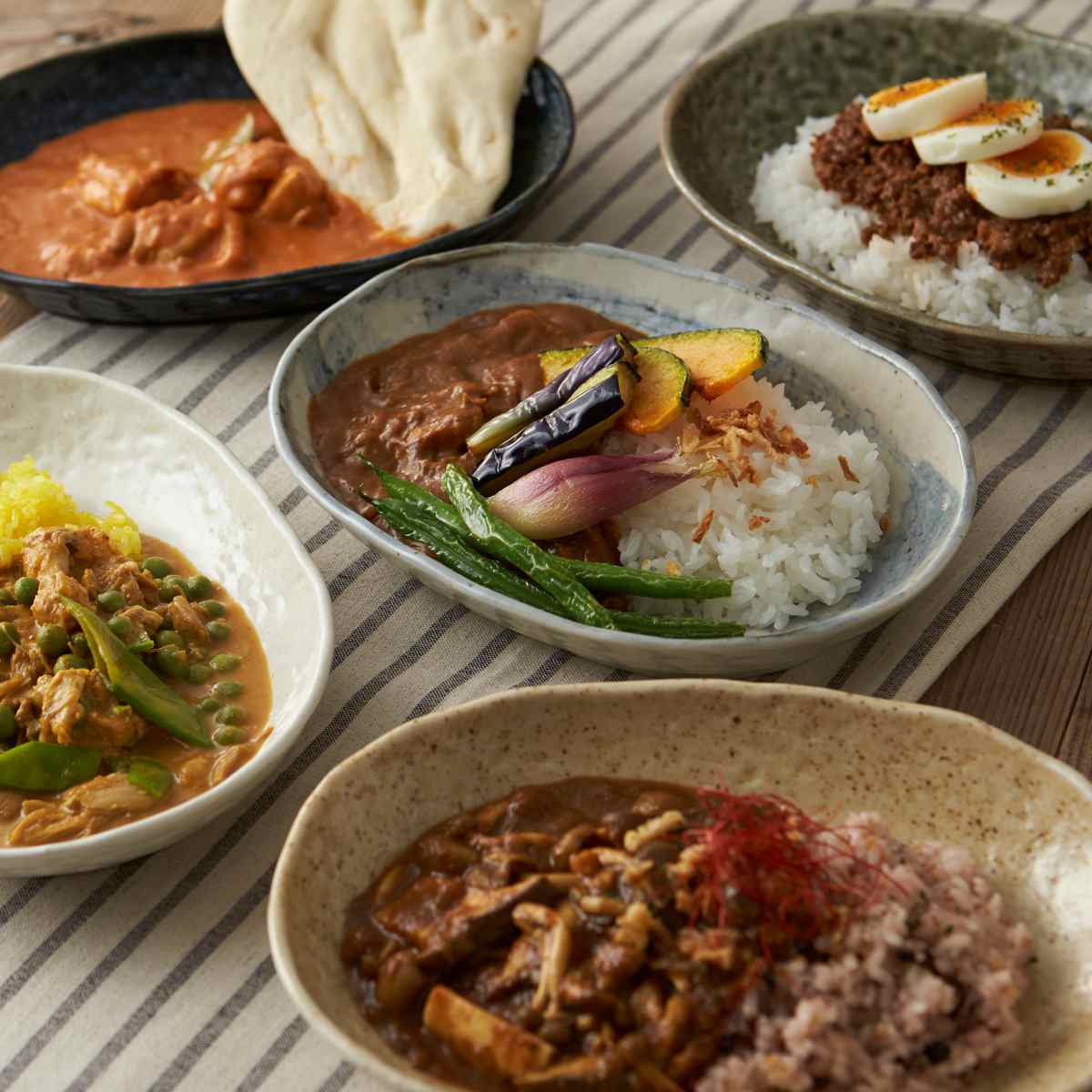 カレー皿 23cm 楕円 藍 皿 食器 陶器 美濃焼 日本製 同色5枚セット