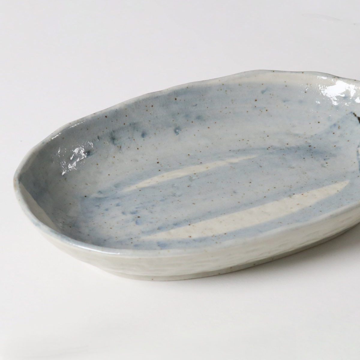 カレー皿 23cm 楕円 刷毛目 皿 食器 陶器 美濃焼 日本製 同色5枚セット