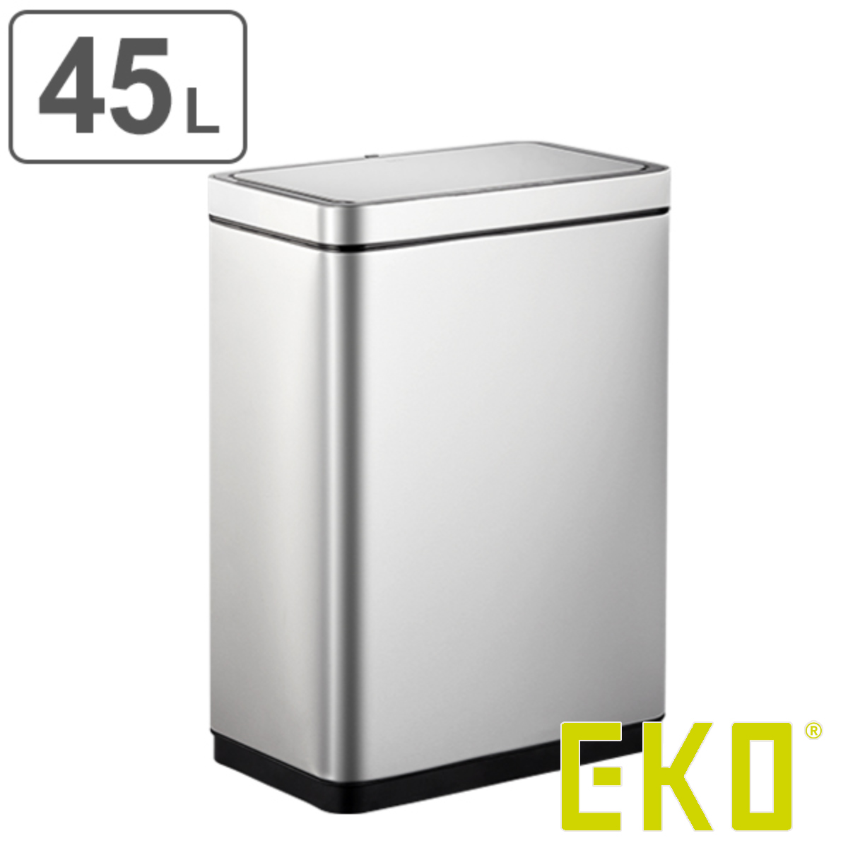 EKO ゴミ箱 45L デラックスミラージュセンサービン 充電式 （ イーケーオー ごみ箱 45リットル 奥行27 自動開閉 自動 ふた付き 分別  角型 ステンレス ）