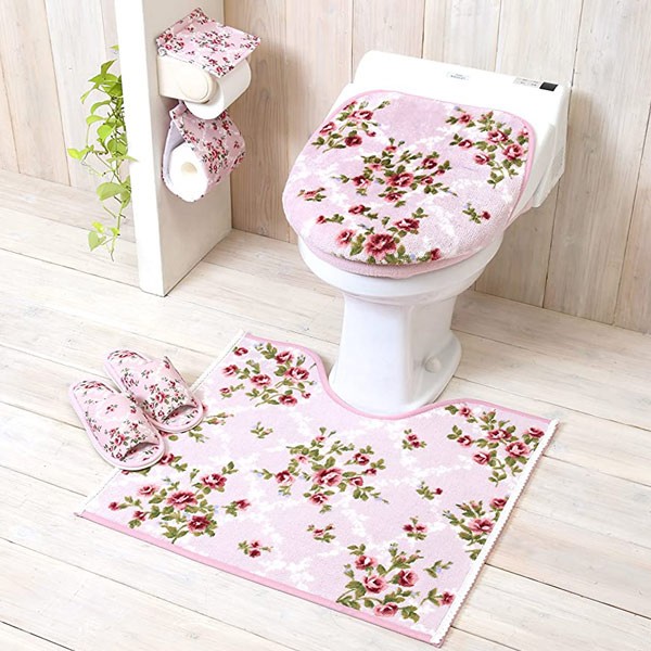 トイレマット エメローズ AIMER ROSE 58×65cm （ トイレ マット バラ