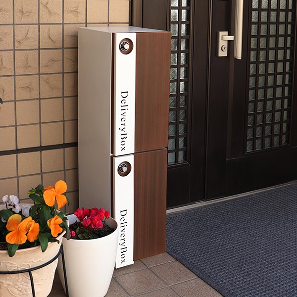 宅配ボックス 2段 レグノ 木目調 戸建 おしゃれ （ 大型 宅配BOX 配達