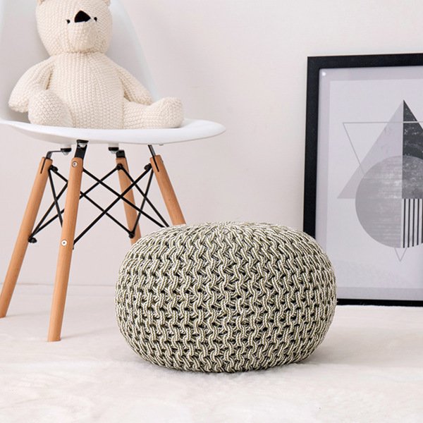 プフ ニットクッション ブレイド 約35×35×25cm 円形 丸型 オットマン