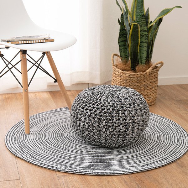 プフ ニットクッション ブレイド 約35×35×25cm 円形 丸型 オットマン