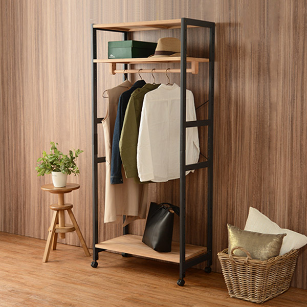ハンガーラック 木製 キャスター付 約幅78cm （ 衣類収納 ハンガー
