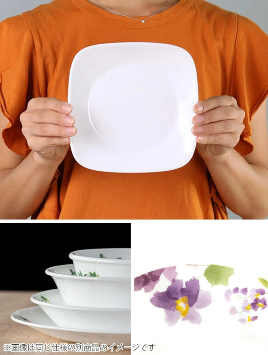 コレール　バイオレットミスト　スクエア中皿　5枚　① コレール プレート 16.5cm スクエア CORELLE バイオレットミスト