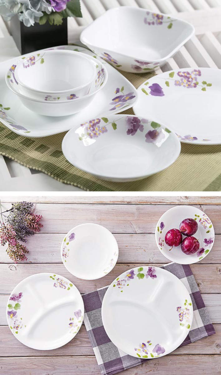 CORELLE（コレール） ボウル 13cm スクエア バイオレットミスト 5個