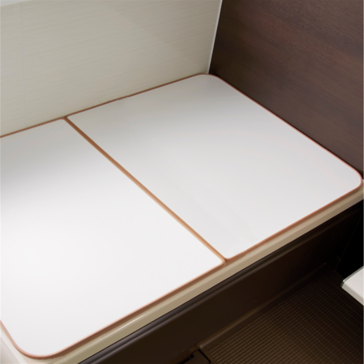 風呂ふた オーダー オーダーメイド ECOウォーム neo ふろふた 81〜85×96〜100cm 2枚割 （ 風呂蓋 風呂フタ 冷めにくい 保温風呂ふた 組み合わせ 日本製 ）の画像