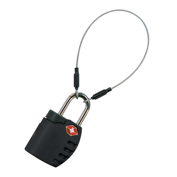 トレードワークス 南京錠 キーロック 10cmワイヤー付 TSAミニワイヤー