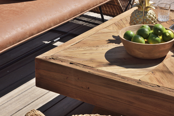 東谷 ローテーブル 幅100cm 木製 天然木 古材 正方形 ヴィンテージ調