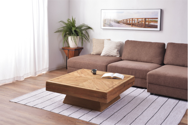 東谷 ローテーブル 幅100cm 木製 天然木 古材 正方形 ヴィンテージ調